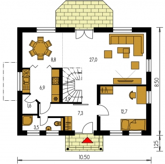 Floor plan of ground floor - KOMPAKT 45